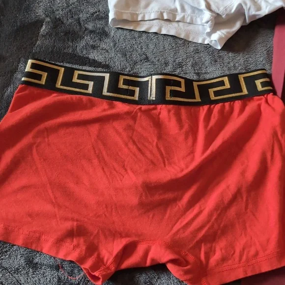 Versace Red and White Boxer Briefs with Logo Waistband - Picture 5 of 9